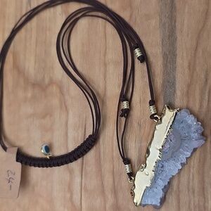 Druzy Amethyst Adjustable Necklace